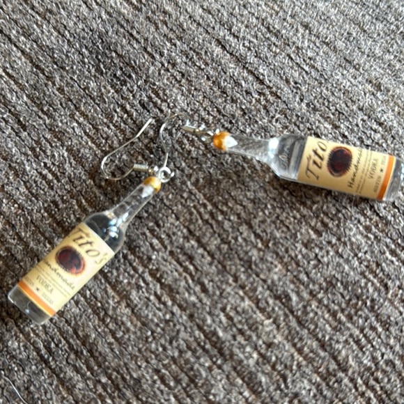 Tito's Vodka Bottle Earrings, 2.25” drop dangle, New! - Picture 3 of 5